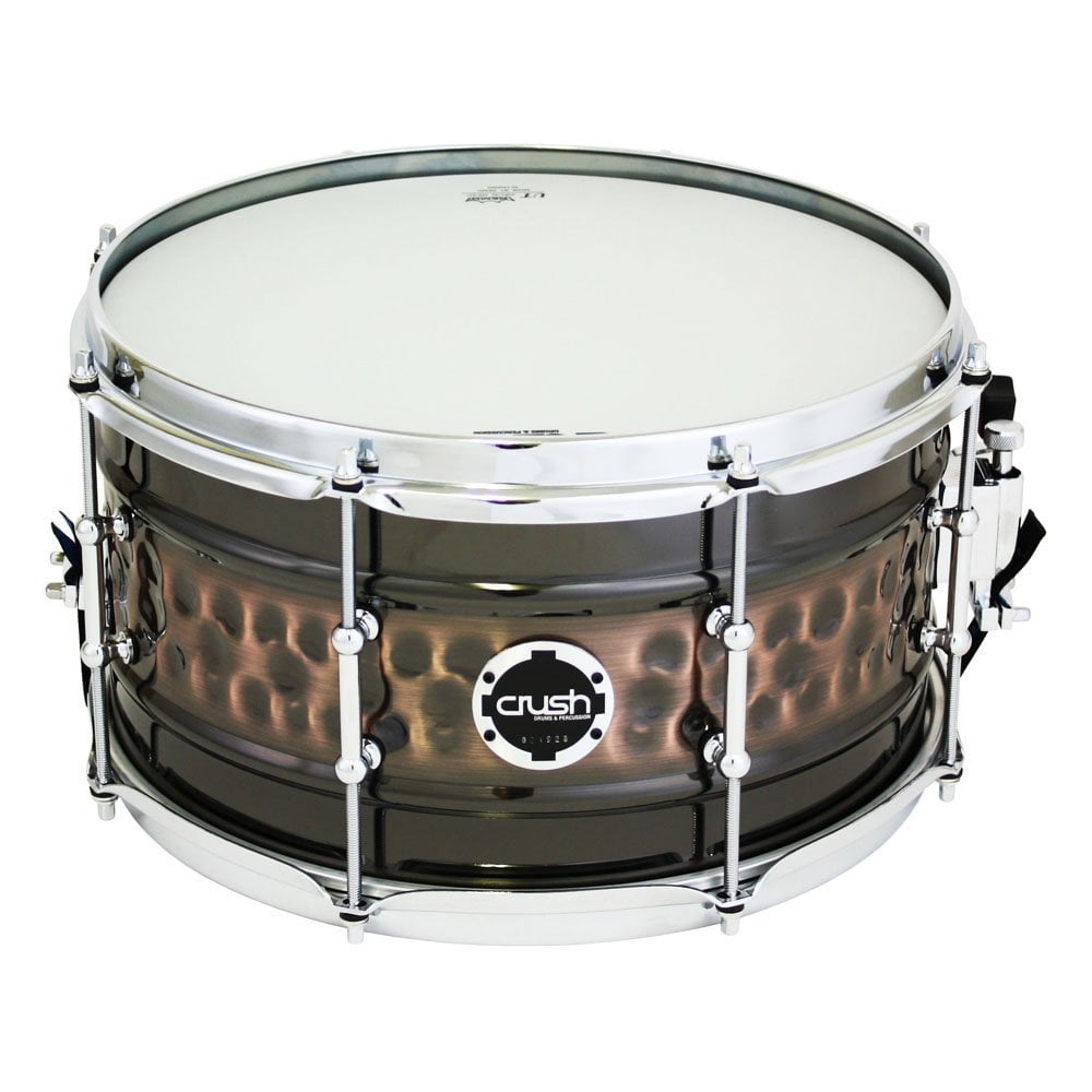 Crush Drums Hybrid Hand Hammered and Rolled 14x7 Steel Snare Drum Black