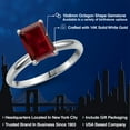 thumbnail image 2 of Gem Stone King 14K White Gold Red Garnet Solitaire Engagement Ring for Women | 3.90 Cttw | Emerald Cut 10X8MM | Gemstone January Birthstone | Size 6, 2 of 6