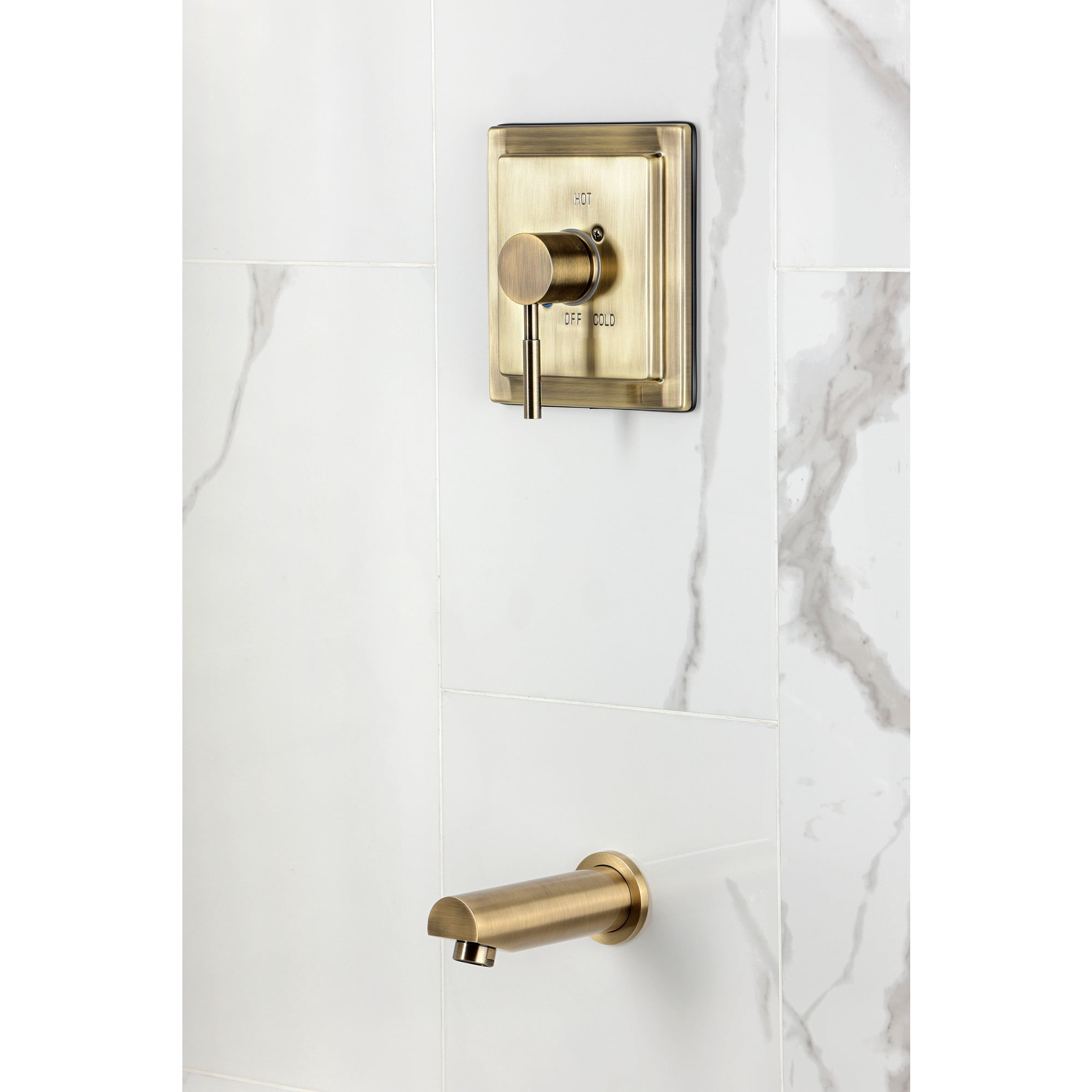 Kingston Brass KB8653DLTO Concord Single-Handle Pressure Balanced Tub Faucet in Antique Brass