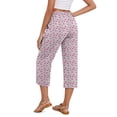thumbnail image 4 of Fantaslook Womens Capri Pants Drawstring Casual Palazzo Trousers with Pockets Loose Floral Lounge Pants Pajama Bottoms, 4 of 9