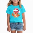thumbnail image 2 of NOLDARES Christmas Cookie Shirt Toddler Girls Cookie T-Shirt Xmas Gifts Tee Tops Holiday Outfits,A607-Sky Blue, 2 of 4