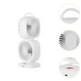 thumbnail image 6 of deevoka Double Layer Rotating Fan Cooling Fan Convenient Compact Portable Table Fan Rechargeable for Bedroom Office Kitchen Dormitory White, 6 of 9