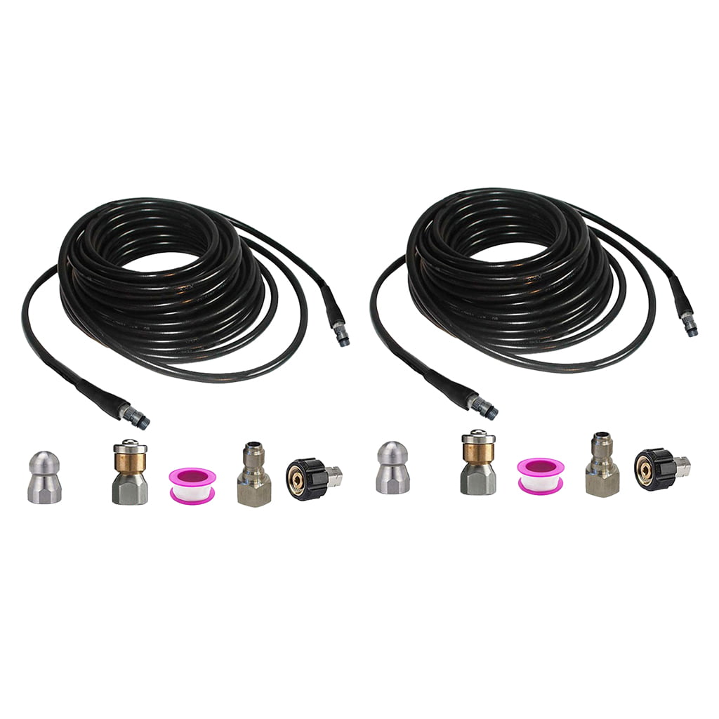High Pressure Washer Sewer Cleaning Pipe Jetter Quick Connector Set 6m 