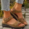 thumbnail image 7 of vokkrv Women's Comfortable Arch Support Dressy Flat Sandals Open Toe Walking Sandals for Summer Brown 9.5, 7 of 7