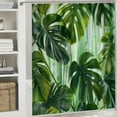 thumbnail image 6 of Orinice Tropical plant shower curtain set, green jungle rainforest Hawaiian monstera palm leaf banana leaf plant nature landscape bathroom shower curtain with 12 hooks 60x72, 6 of 7