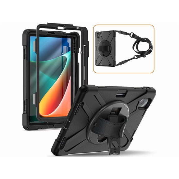 Case for Xiaomi Mi Pad 5 / MiPad 5 Pro 11 inch 2021, Heavy Duty Shockproof Cover with S Pen Holder Hand Strap / Kickstand and Shoulder Strap