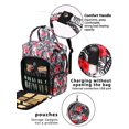 thumbnail image 1 of 1pc Flower Geometric Print Pattern Outdoor Travel Bag Cute Ins Wind Polyester Portable Shoulder Bag USB Charging Interface Handmade Woolen Knitting Tool Storage Bag Outdoor Furniture For Tools, Suppli, 1 of 5