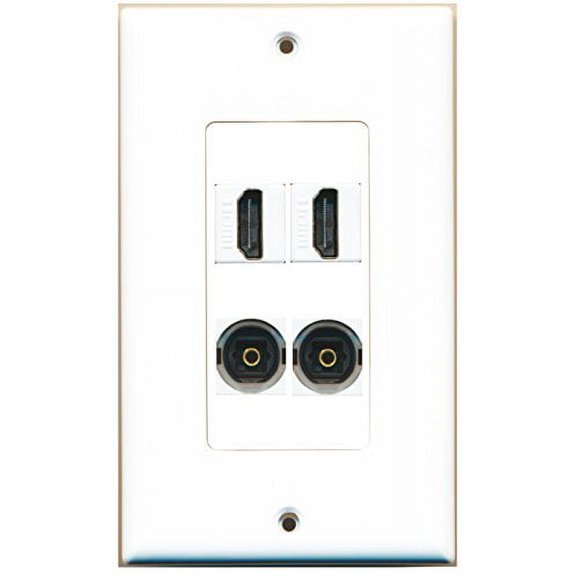 RiteAV - 2 Port HDMI 2 Port Toslink Wall Plate Decorative