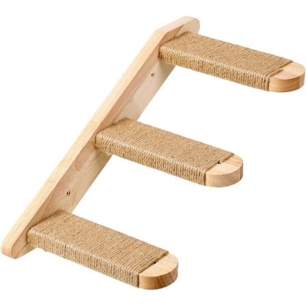 Cat Climbing Shelf Wall Mounted,Three Step Cat Stairway with Jute Scratching for Kitten Perch Platform Walls Furniture