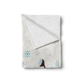 thumbnail image 2 of Winter Soft Flannel Fleece Throw Blanket, Seasonal Flowers Snowflakes Hand Drawn Style Abstract Blossoms, Cozy Plush for Indoor and Outdoor Use, 60" x 80", Blue Brown White, by Ambesonne, 2 of 6