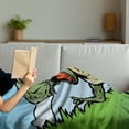 thumbnail image 3 of Dinosaur Soft Flannel Fleece Throw Blanket, Cartoon T-Rex with Funny Face Giving Thumps up Clouds Trees Sky, Cozy Plush for Indoor and Outdoor Use, 60" x 80", Dark Green Pale Blue, by Ambesonne, 3 of 5