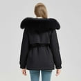 thumbnail image 5 of Women's Hooded Coat Ladies Winter Puffer Jacket Faux Fur Winter Coats Thickened Parka Coat Fur Hood Adjustable Waist Lightweight Warm Puffer Coat with Pockets, 5 of 6