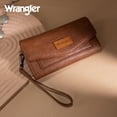 thumbnail image 3 of Wrangler Woman Wallet Large Phone Wristlet Women's Wallets, Card Cases & Money Organizers Trifold Wristlet Wallet with Coin Purse and Rfid Lining, Brown, 3 of 7