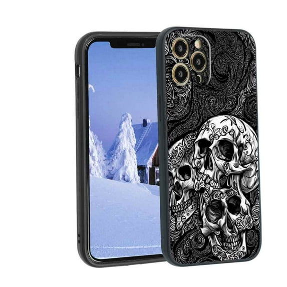 Skull-329 Phone Case, Degined for iPhone 12 Pro Max Case Men Women, Flexible Silicone Shockproof Case for iPhone 12 Pro Max