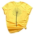 thumbnail image 2 of ICHUANYI Clearance New Women's T-Shirt Short Sleeves Fashion Big Floral Flower Lady T-shirts(Yellow, S) ICHUANYI WER2023081509790, 2 of 6
