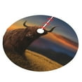 thumbnail image 2 of Kll 30" Christmas Tree Skirt Large Cattle In A Meadow In Top Of A Hill Xmas Tree Skirts Mat For New Year Xmas Holiday Party Indoor Outdoor Home Decoration, 2 of 9