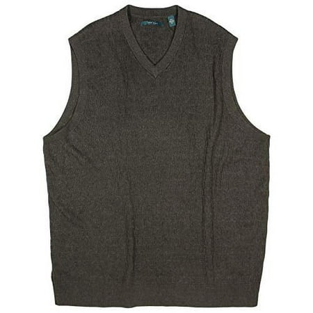 Perry Ellis Men's Vest Big and Tall Knit Pullover Vest (Charcoal Heather, 3X-Large Big Tall)
