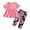 Pink, variant on Toddler Baby Girl Clothes Short Sleeve Ruffle Top Floral Pants Summer Outfits Set Purple 12-18 Months