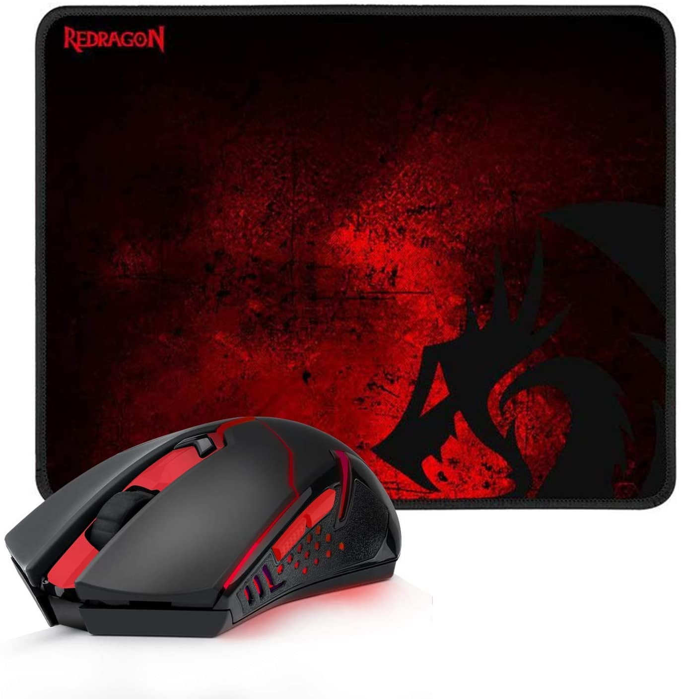 Redragon M601-WL-BA Wireless Gaming Ergonomic Mouse and Large Mouse Pad