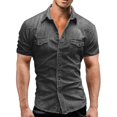 thumbnail image 1 of Men's Denim Short Sleeve Shirt, 1 of 1