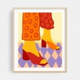thumbnail image 2 of Dancing Across Checkered Dreams - India Illustration Fashion Pop Art Modern Art Pattern Geometric Abstract Unframed Wall Art Print 22 x 28 inches, 2 of 13