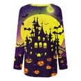 thumbnail image 5 of FDGIU 2025 Halloween Shirts Women Crewneck, Cute Ghost Pumpkin Graphic Casual Long Sleeve Tops, Loose Fit Pullover for Autumn Parties, 5 of 5