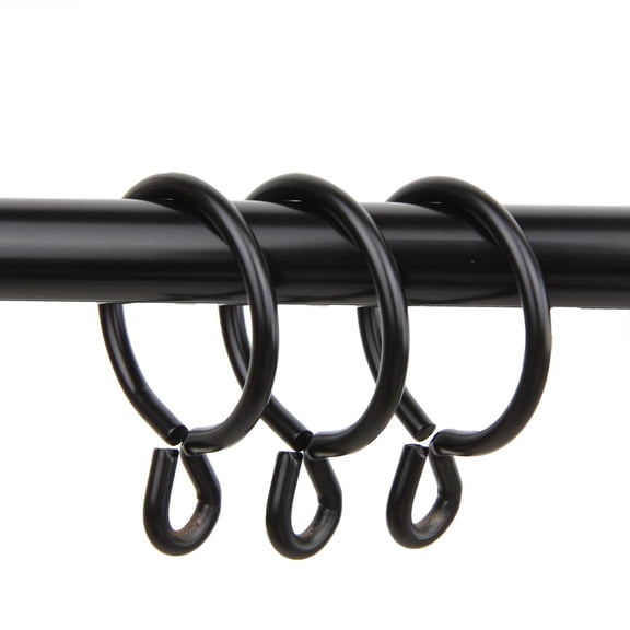 Decorative 10 Curtain Eyelet Rings 1-3 By 8 Inch Inside Diameter - Black