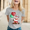 thumbnail image 2 of Christmas Shirts for Women Funny Novelty Cartoon Print T Shirts Short Sleeve Crewneck Xmas T Shirt Casual Basic Tee Tops M, 2 of 4