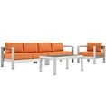 thumbnail image 2 of Modway Shore Aluminum 4 Piece Poolside Patio Sectional Sofa Set, 2 of 6