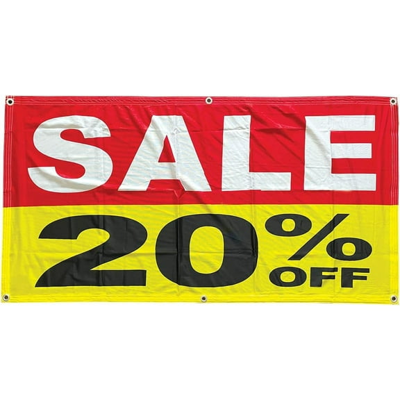 4 Less 2x4 Feet SALE 20 PERCENT OFF Banner Fabric Polyester Sign ryb