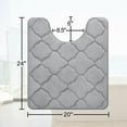 thumbnail image 2 of Smiry U-Shaped Memory Foam Bathroom Rugs 24x20, Ultra Soft and Absorbent Toilet Rugs, Non-Slip Machine Washable Contour Mats, Grey, 2 of 8