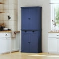 thumbnail image 5 of HLR 72" Utility Pantry Storage Cabinet, Tall Cupboard with Door Shelves and Drawer for Kitchen, Blue, 5 of 8