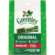 Greenies Original Regular Size Natural Dental Dog Treats, 12 Oz Pack (12 Treats)