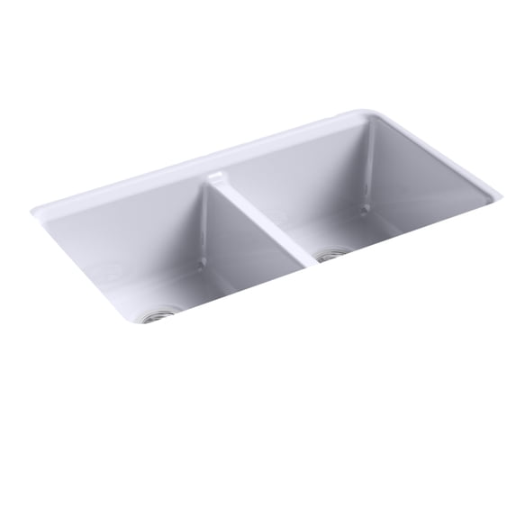 Kohler K-8679-5Ua3 Riverby 33" Undermount Double Basin Cast Iron Kitchen Sink - Lavender