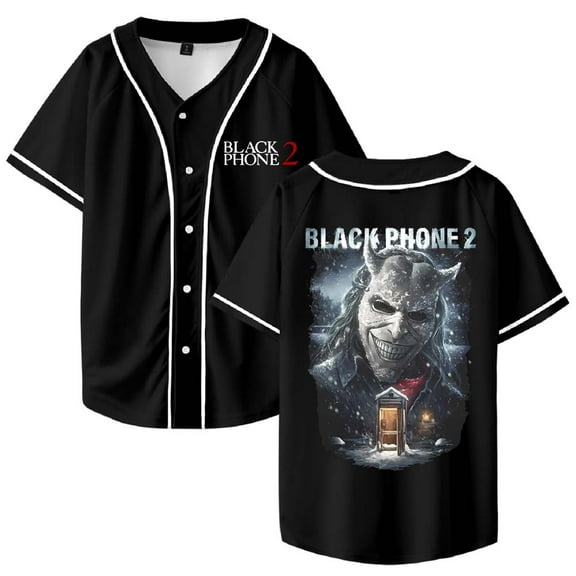 Black Phone 2 Cold Call Baseball Jersey Shirt V-Neck Women Men Short Sleeve Streetwear Clothes