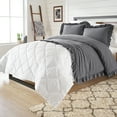 thumbnail image 3 of Better Homes & Gardens Raw Edge Gray Ruffle Duvet Cover Set, Queen (3 Count), 3 of 3