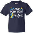 thumbnail image 3 of Inktastic Just Down Right Perfect Down Syndrome Awareness Ribbon Youth T-Shirt, 3 of 5