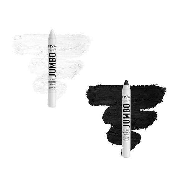 NYX Jumbo Multi-use Eye Crayon - Eyeliner & Eyeshadow - MILK & BLACK BEAN- 0.18 oz - Duo Combo