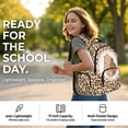 thumbnail image 4 of Jeiento Capybara 17 Inch Kids Backpack Set with Lunch Bag 4-Piece Pencil Case Water Bottle Holder Leopard Print Lightweight Durable Large Capacity for Boys Girls Elementary Middle School, 4 of 7