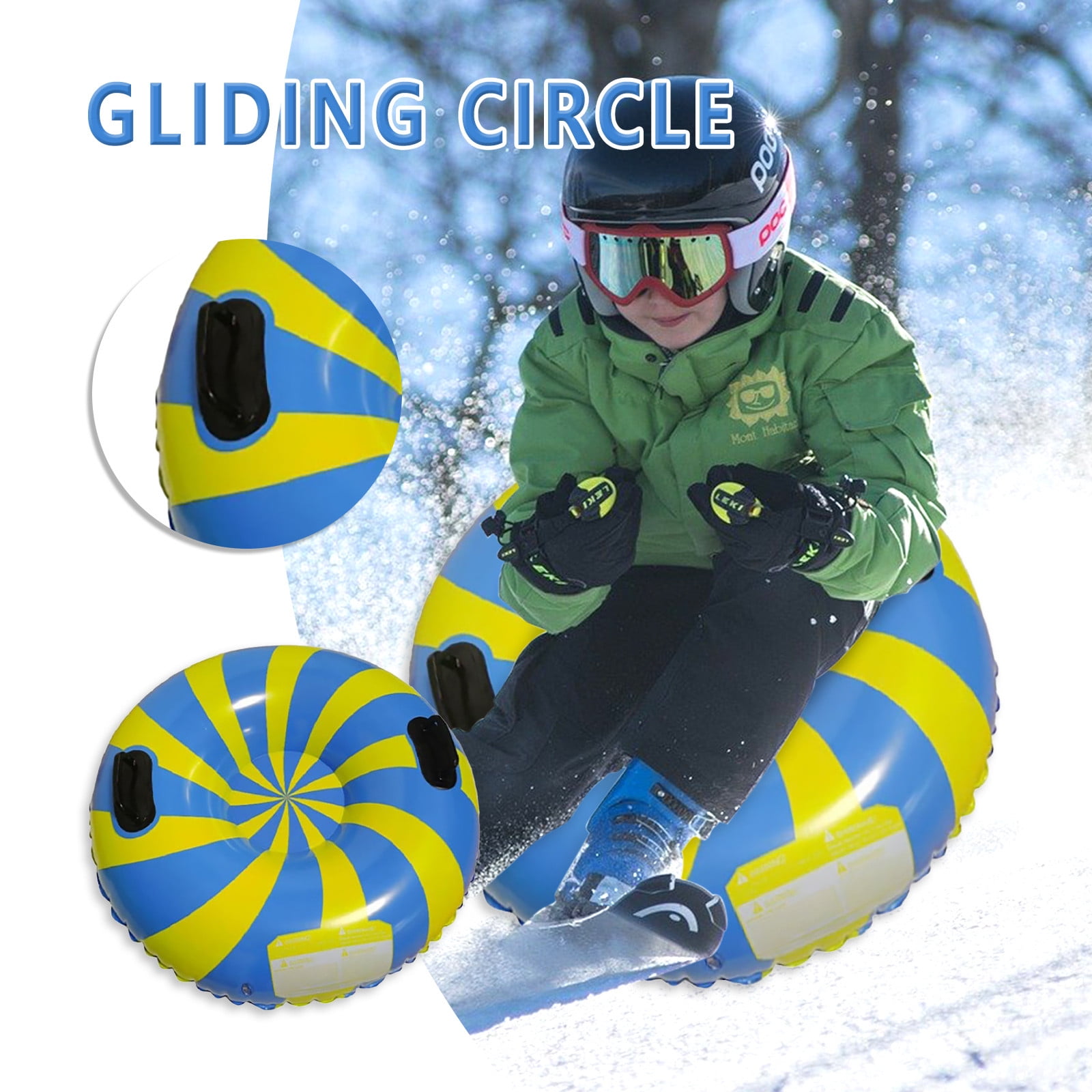 Snow Tube For Winter Fun Inflatable 35 Inch Heavy Duty Snow Sleds For