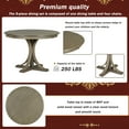 thumbnail image 4 of Bellemave 5 Piece Dining Table Set, Round Dining Table Set for 4, Kitchen Table Set with Curved Trestle Style Table and 4 Upholstered Chairs,Taupe, 4 of 8