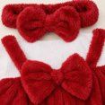 thumbnail image 7 of Mnyotv Ruffle Plush Rompers with Bow and Headbands Fall Winter Clothes for Infant Baby Girls Size 3-6Months, 7 of 7