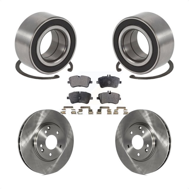 Transit Auto Front Wheel Bearing Disc Brake Rotors and Ceramic Pads Kit for Car Mercedes-Benz C280 C240 C320 C350 AWD KBB-100350