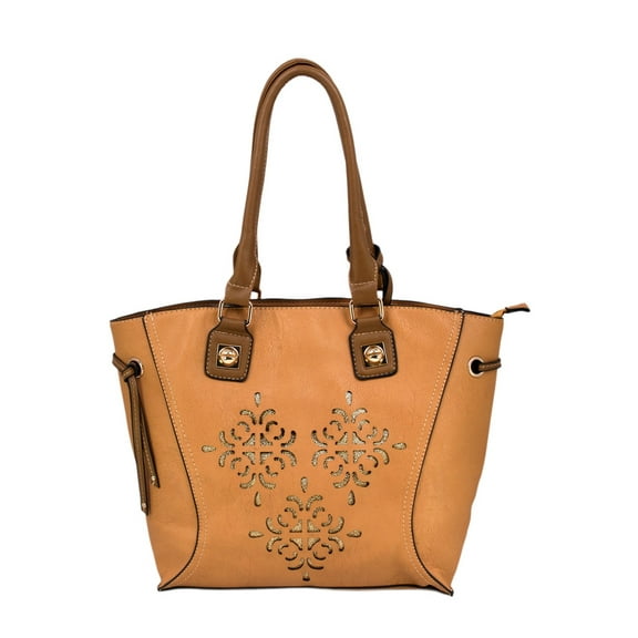 Premium Soft Glitter Floral Satchel Top Handle Tote Bag Handbag