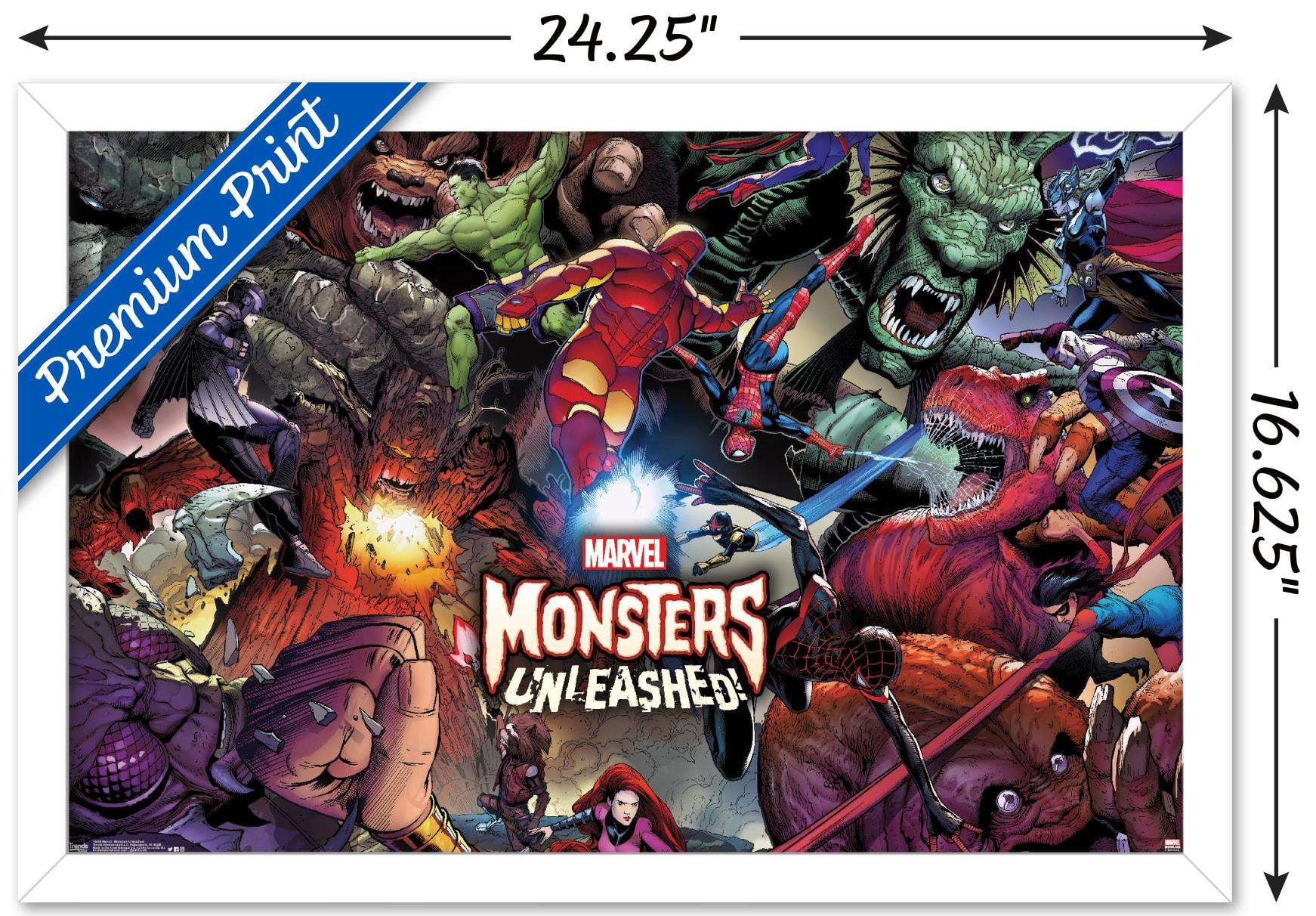 Marvel Comics - Monsters Unleashed Wall Poster, 14.725" x 22.375", Framed