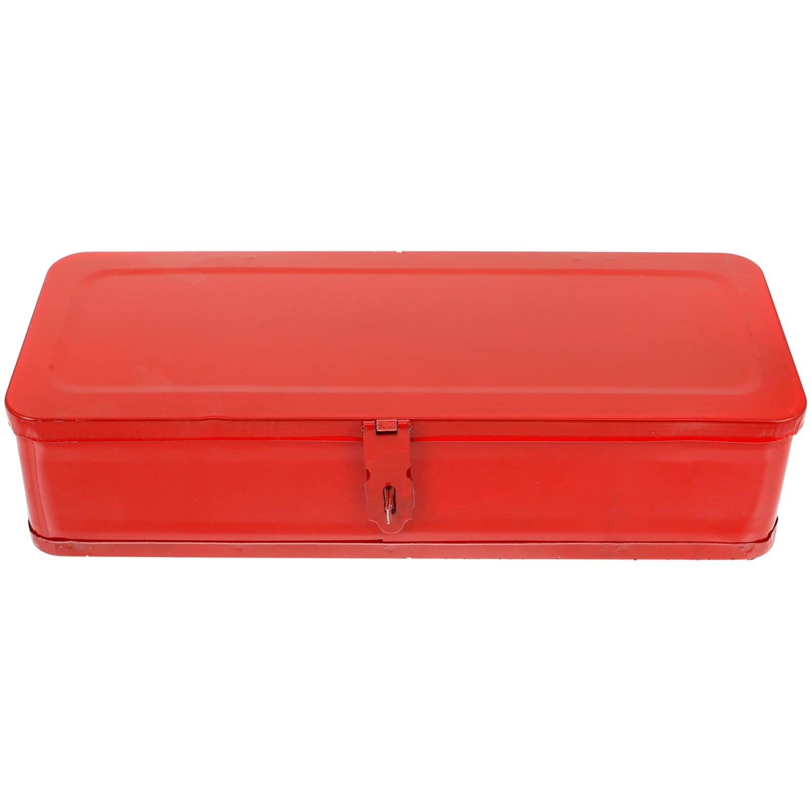 KALLORY Portable Red Metal Tool Box with Thickened Iron Material and Spacious Tool Storage