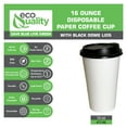 thumbnail image 2 of [25 Pack] 16oz Disposable White Paper Coffee Cups with Black Dome Lids - For Hot, Cold Drink, Coffee, Tea, Cocoa, Travel, Office, Home, Cider, Hot Chocolate, To go, Compostable, Biodegradable, 2 of 6