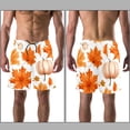 thumbnail image 3 of luoweisi Men's Beach Shorts Quick Dry Swim Trunks with Mesh Lining Maple Leaf Pumpkin S, 3 of 5