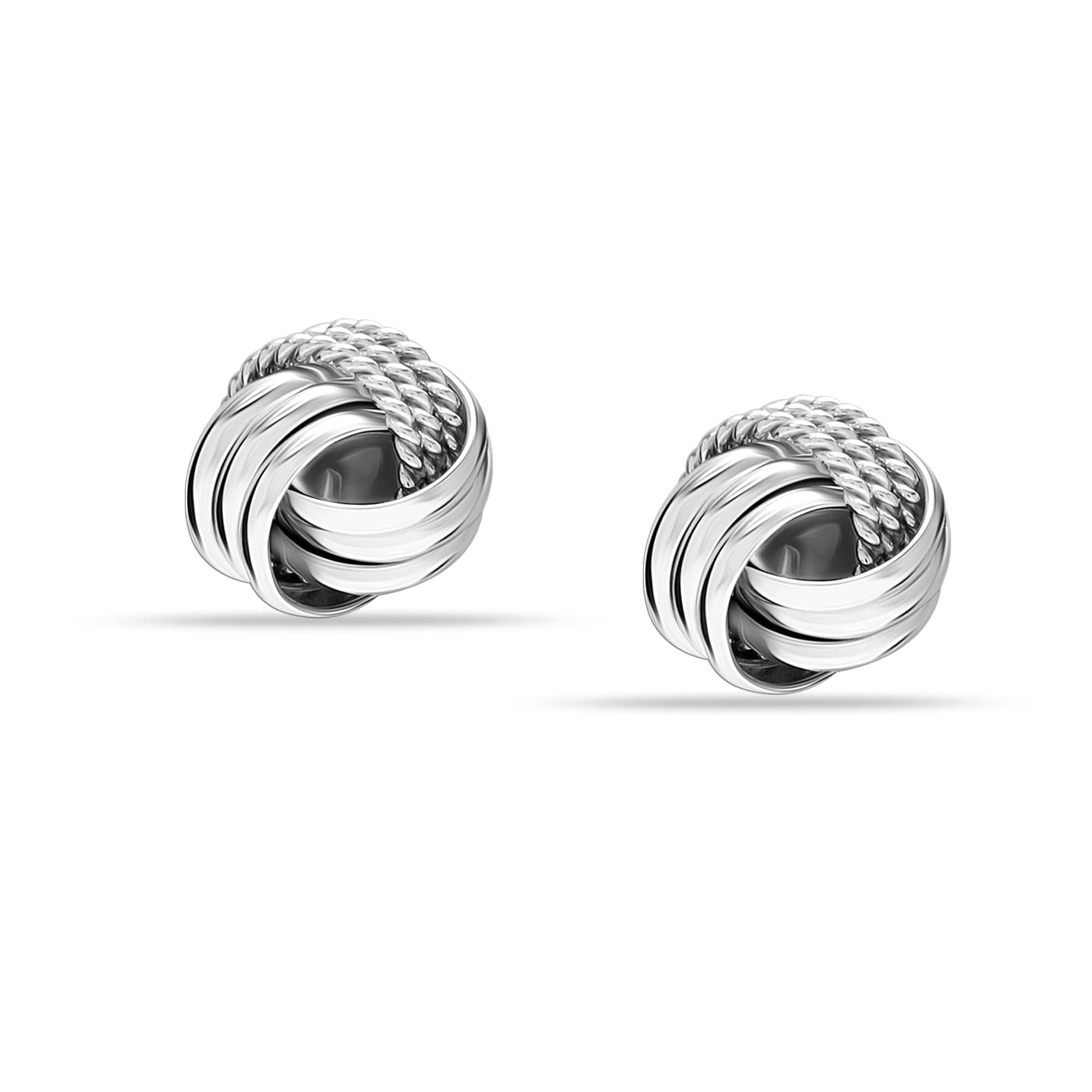 LeCalla 925 Sterling Silver Light-Weight Italian Design Love Knot Push Back Stud Earrings Jewelry Gifts for Women and Teen 10MM
