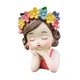 thumbnail image 3 of Maceta de niña, florero, escultura, regalo vívido, decorativo, lindo organizador de plantas Abrigo rosa, 3 of 9
